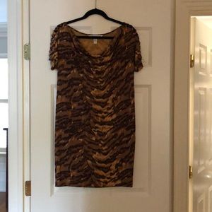 DVF shift dress with shoulder detail